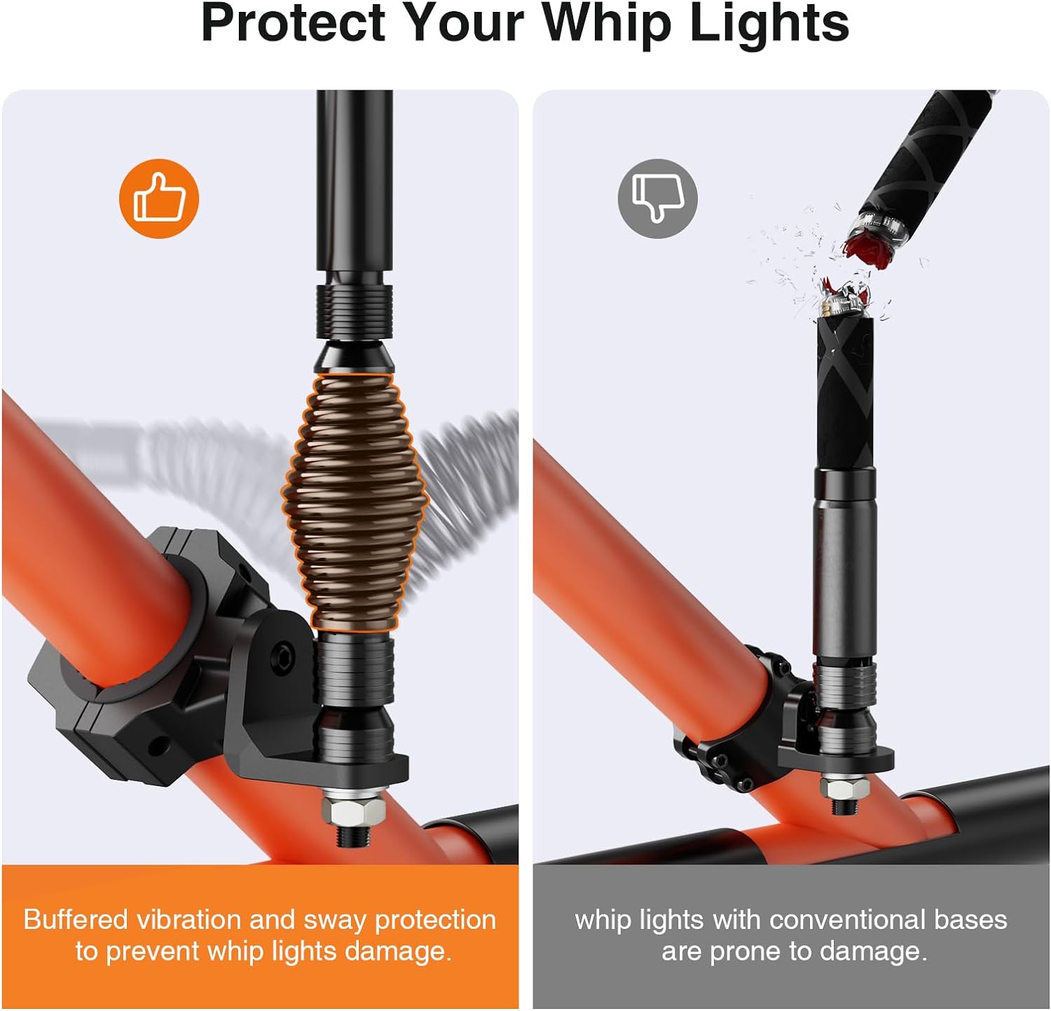 Ehaho Whip Lights Spring Mounting Base with Dual Quick Release