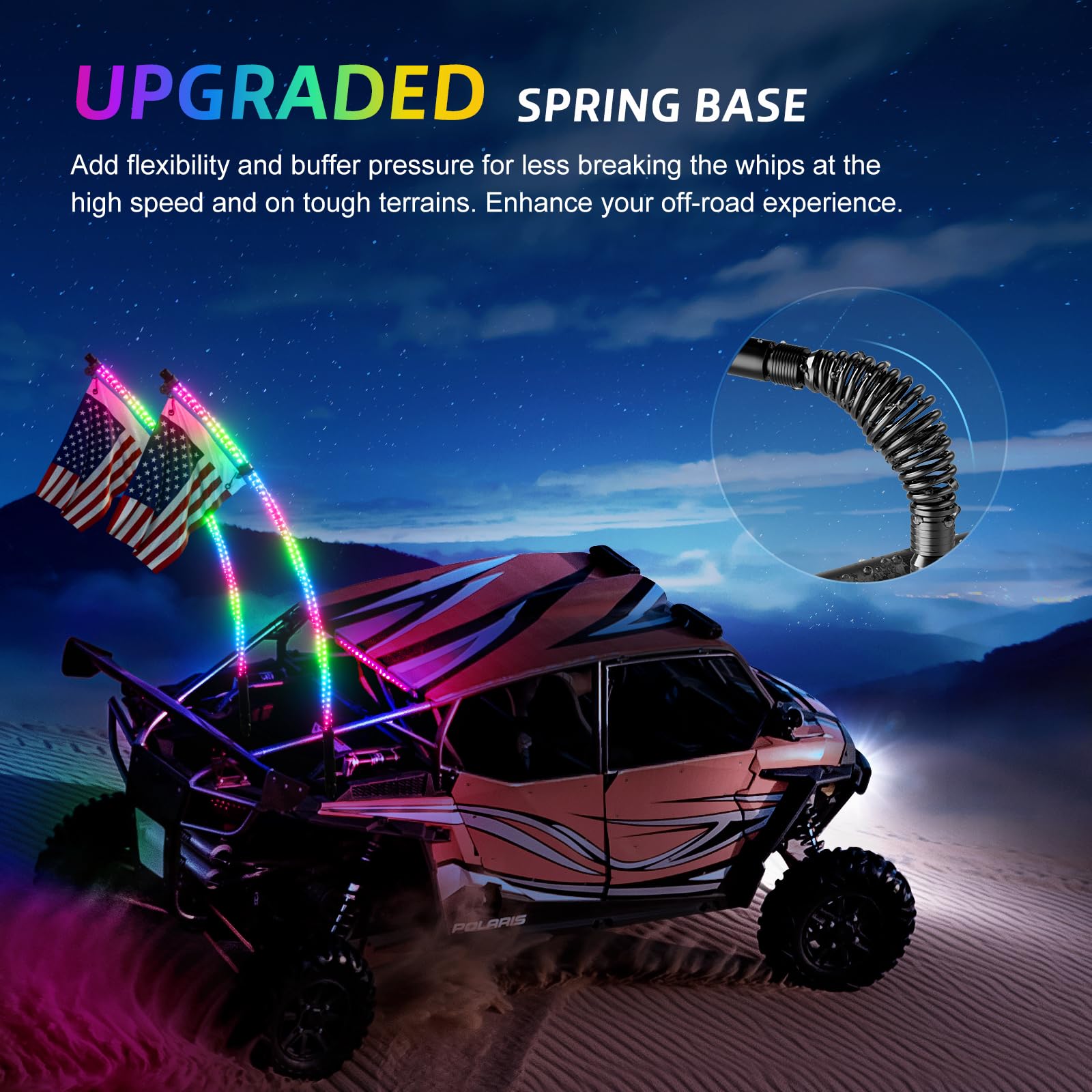Ehaho LED Whip Lights with Spring Base